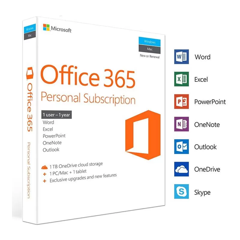 Microsoft Office 365 Personal | 1 User | PC & MAC – 1 An